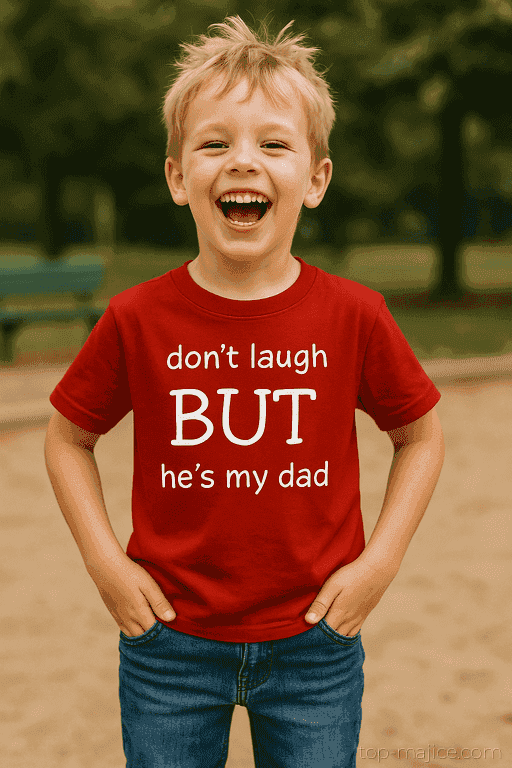 Koszulka dziecięca don't laugh but he's my dad