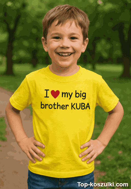 Koszulka dziecięca I love my big brother z imieniem