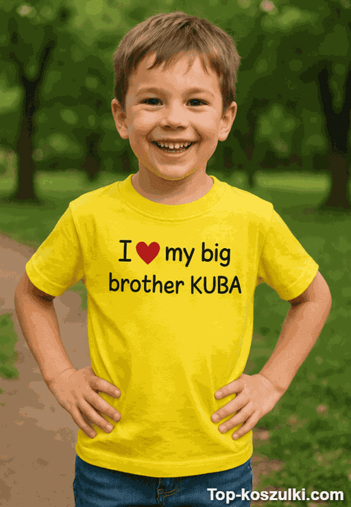 Koszulka dziecięca I love my big brother z imieniem