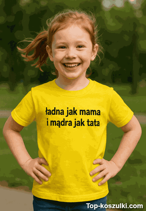 Koszulka dziecięca ładna jak mama mądra jak tata