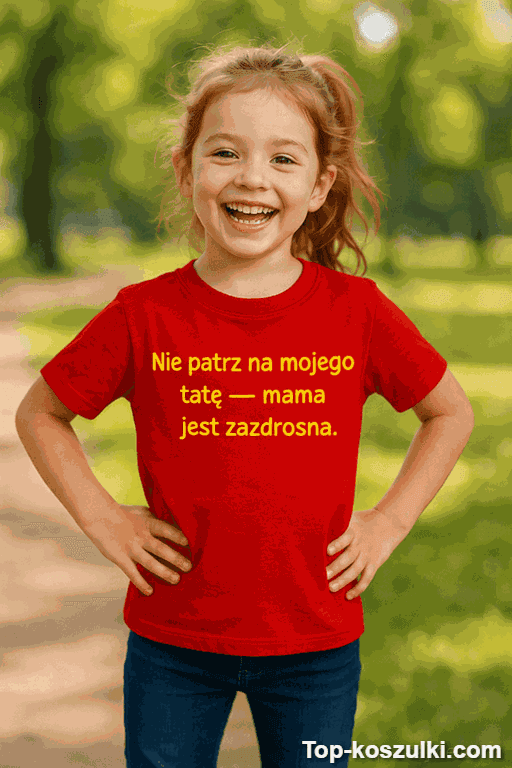 Koszulka dziecięca nie patrz na tatę mama zazdrosna