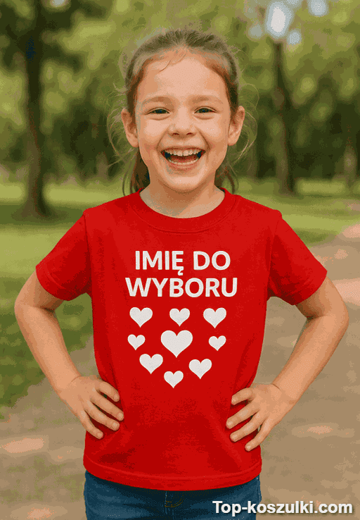 Koszulka dziecięca serduszka imię do wyboru