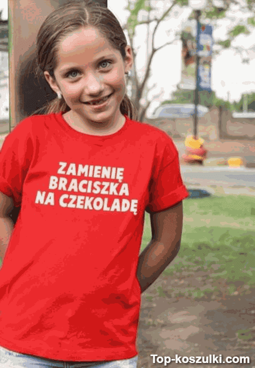 Koszulka dziecięca zamienię braciszka na czekoladę