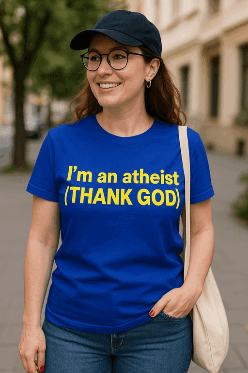 Śmieszna koszulka I'm an atheist thank God