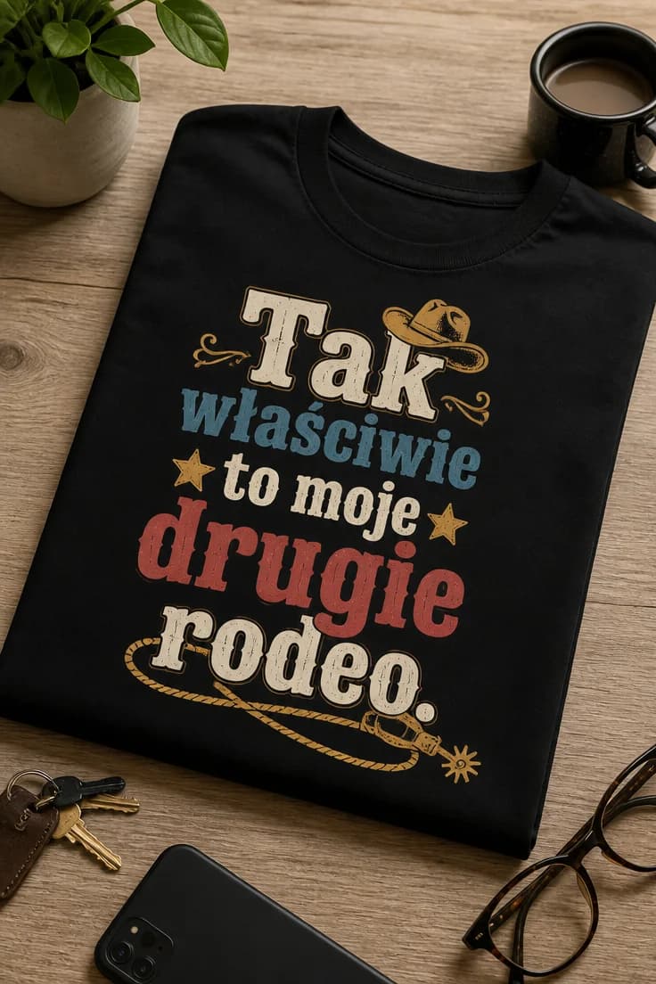 Koszulka „Tak właściwie to moje drugie rodeo.”