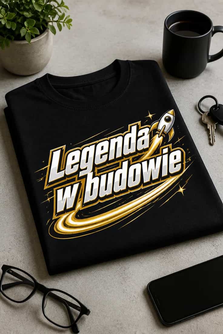 Koszulka z nadrukiem „Legenda w budowie”