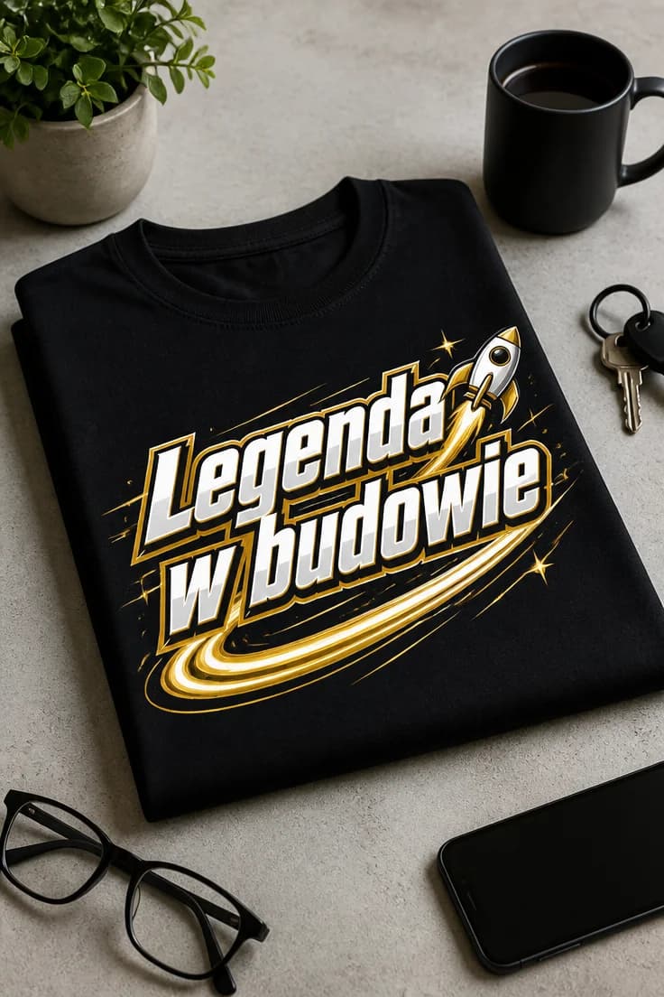 Koszulka z nadrukiem „Legenda w budowie”