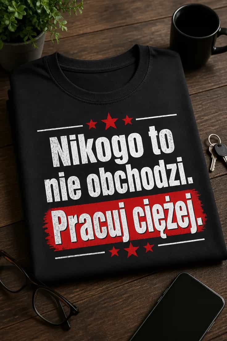 Koszulka nikogo to nie obchodzi, pracuj ciężej