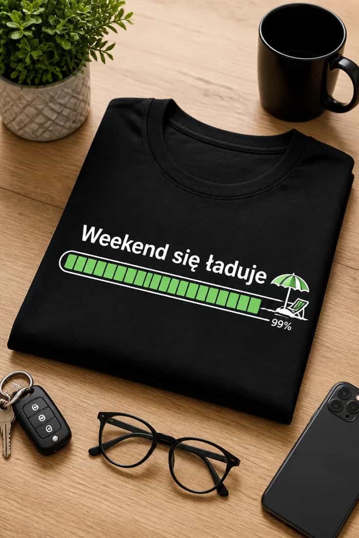 Koszulka z nadrukiem Weekend się ładuje