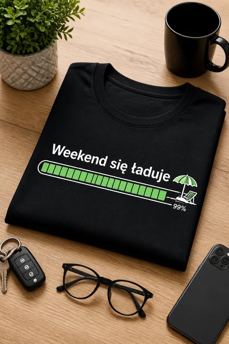 Koszulka z nadrukiem Weekend się ładuje