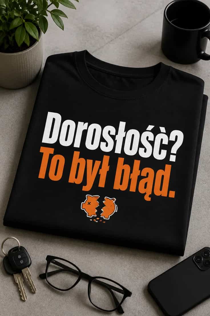 Koszulka z napisem Dorosłość? To był błąd.