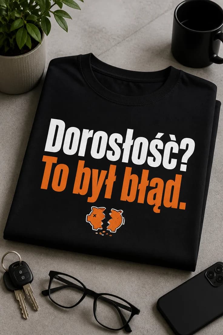 Koszulka z napisem Dorosłość? To był błąd.