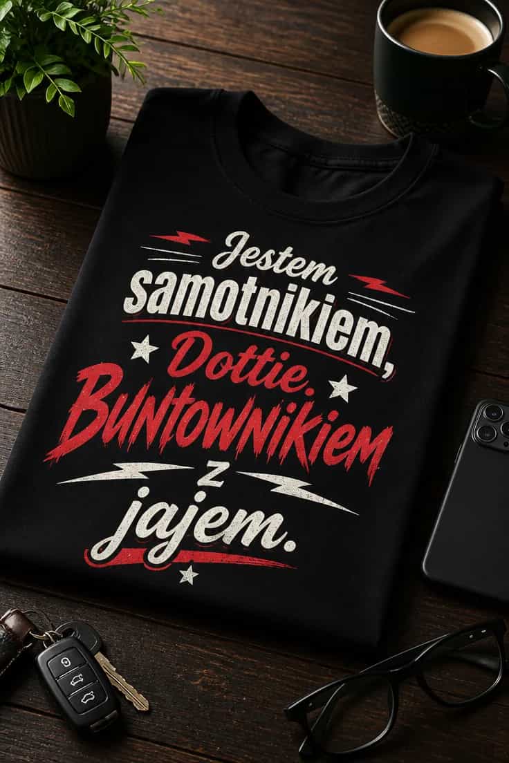 Koszulka jestem samotnikiem, buntownikiem z jajem