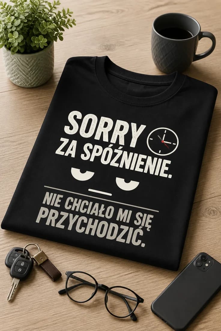 Koszulka sorry za spóźnienie, nie chciało mi się