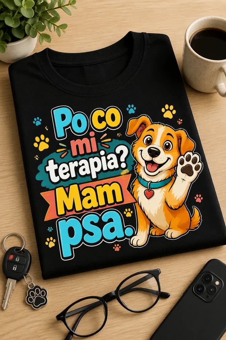 Koszulka z psem „Po co mi terapia? Mam psa.”