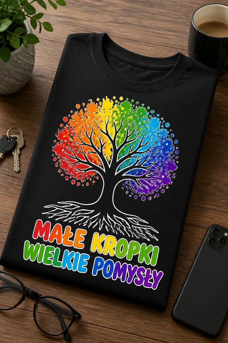 Koszulka z krótkim motywem – Małe Kropki Wielkie Pomysły
