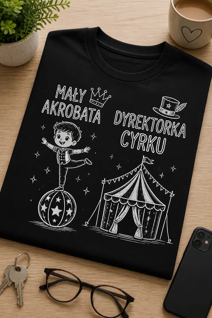 Koszulka dla mamy i syna – Mały Akrobata Dyrektorka Cyrku
