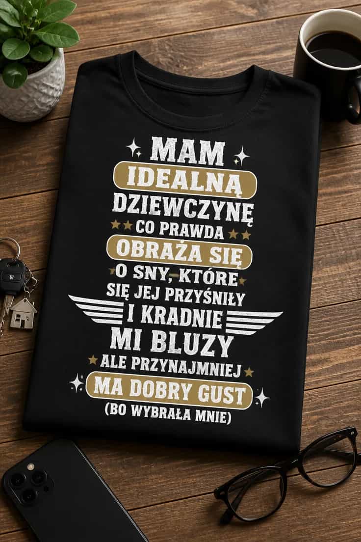 Koszulka mam idealną dziewczynę, co kradnie bluzy i ma gust