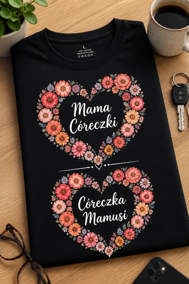 Koszulka dla mamy i córki – Mama Córeczki Córeczka Mamusi