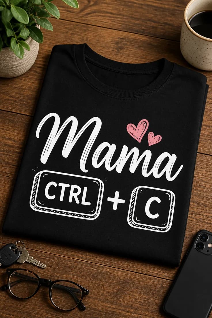 Koszulka dla mamy – Mama Ctrl + C 2