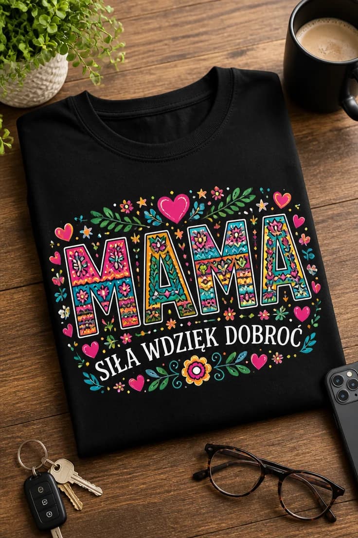 Koszulka dla mamy – Mama Siła Wdzięk Dobroć