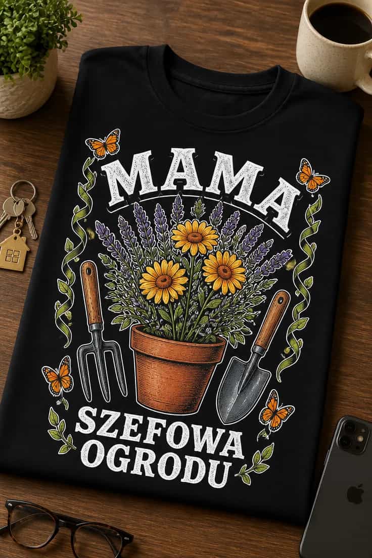 Koszulka dla mamy ogrodniczki – Mama Szefowa Ogrodu