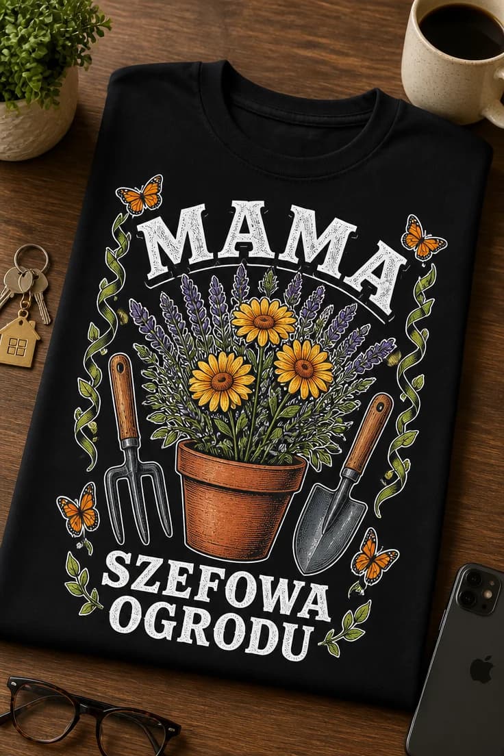 Koszulka dla mamy ogrodniczki – Mama Szefowa Ogrodu