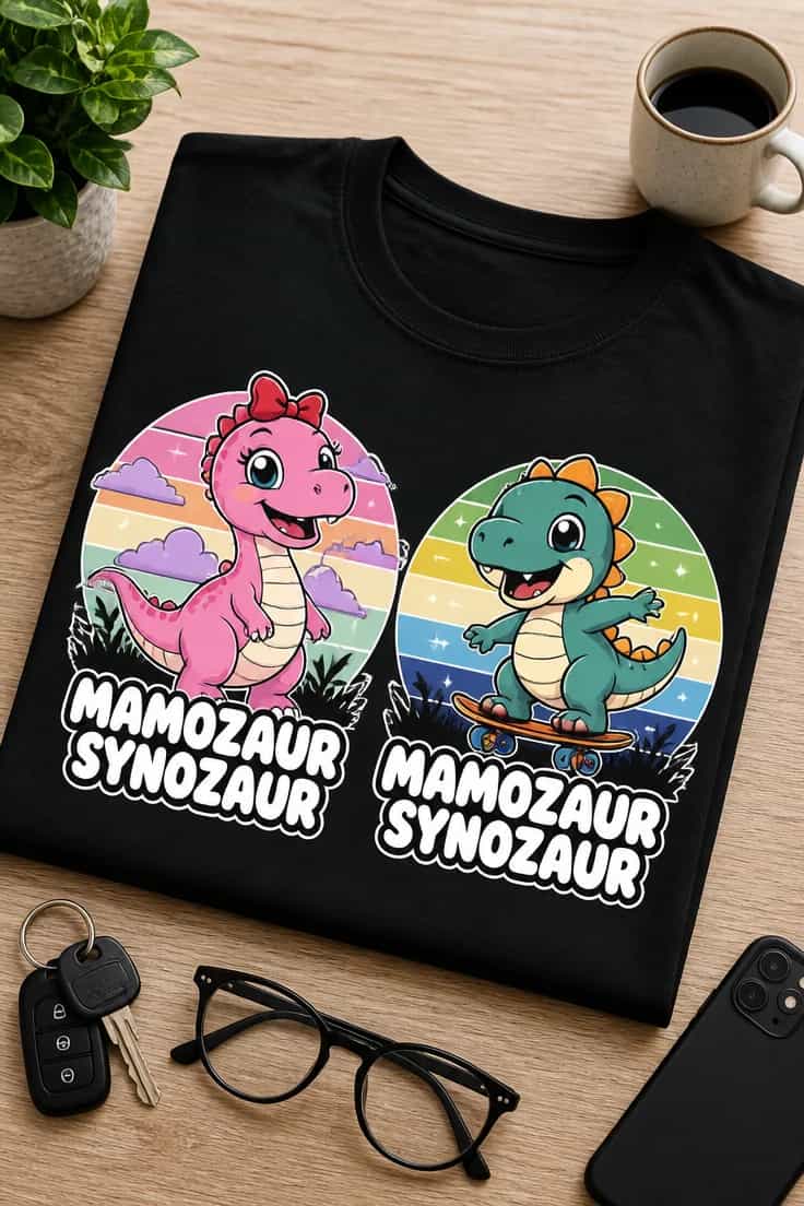 Koszulka dla mamy i syna – Mamozaur Synozaur