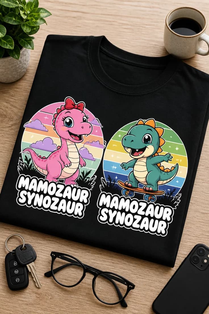 Koszulka dla mamy i syna – Mamozaur Synozaur