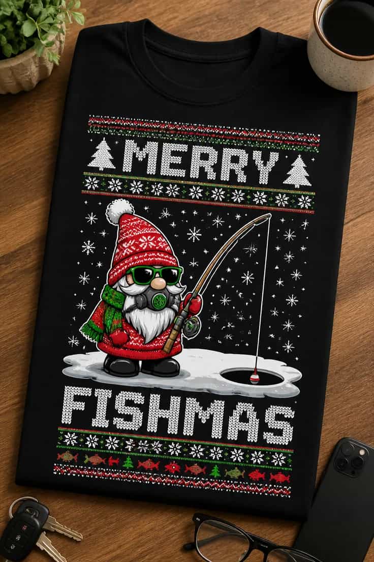 Koszulka dla wędkarza – Merry Fishmas