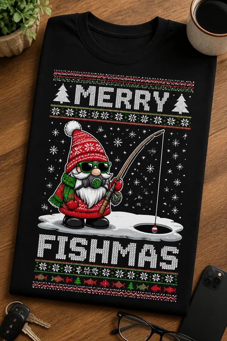 Koszulka dla wędkarza – Merry Fishmas