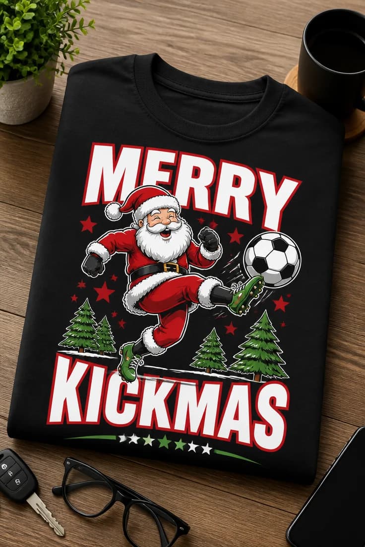 Koszulka dla fanów piłki – Merry Kickmas