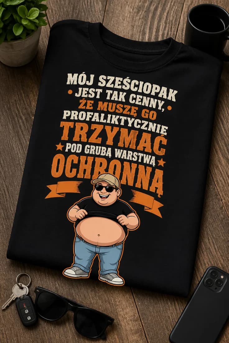 Koszulka mój sześciopak pod ochronną warstwą
