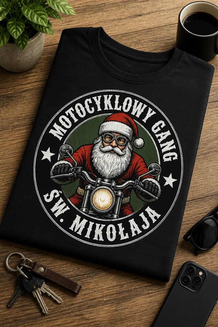 Koszulka dla motocyklisty – Motocyklowy Gang Św. Mikołaja