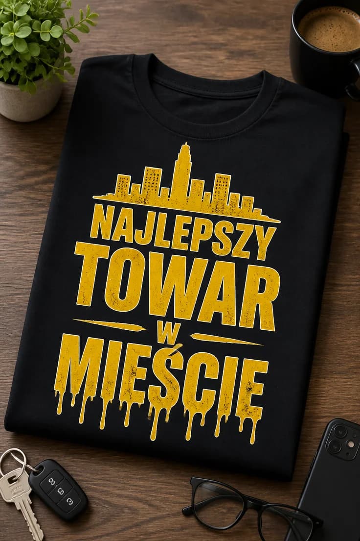 Koszulka z krótkim motywem – Najlepszy Towar W Mieście