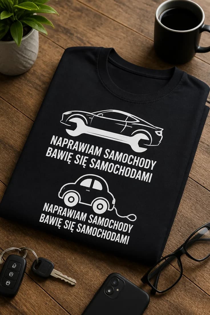Koszulka dla mechanika naprawiam i bawię się autami