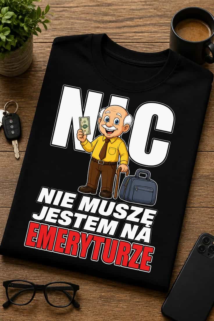 Koszulka dla emeryta – Nic Nie Muszę Jestem Na Emeryturze