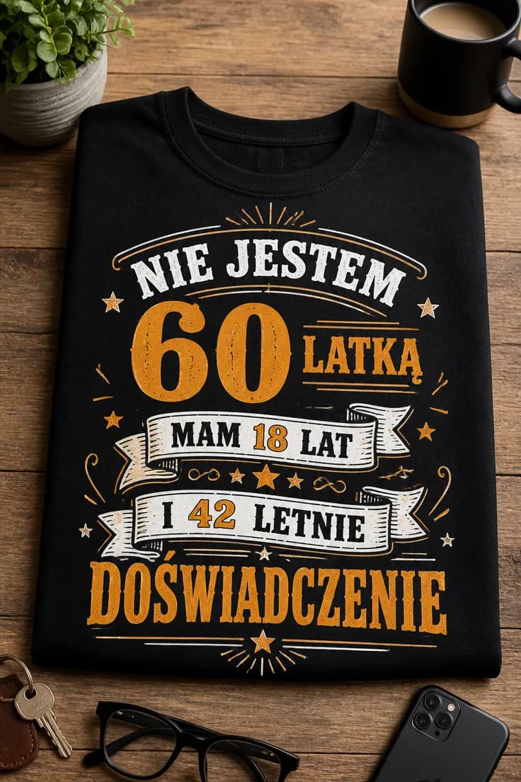 Koszulka na 60 urodziny 18 lat i 42 lata doświadczenia