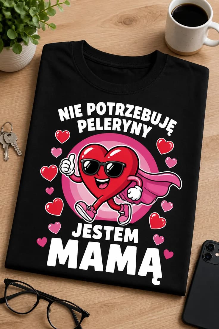 Koszulka dla mamy – Nie Potrzebuję Peleryny Jestem Mamą