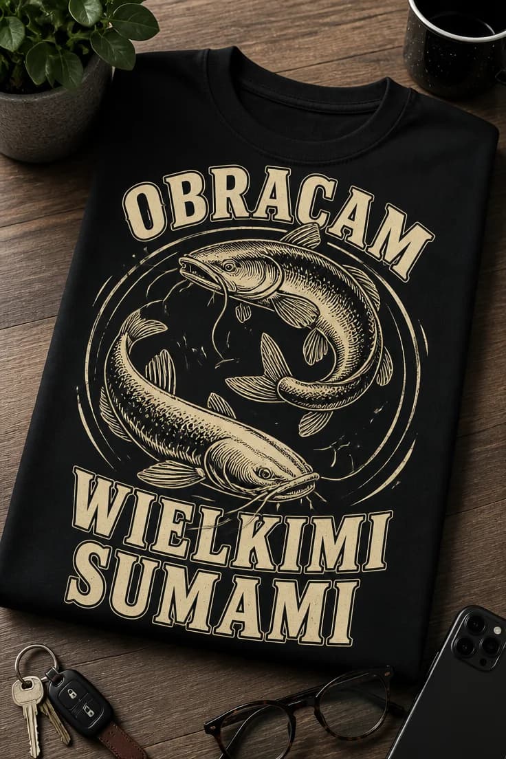 Koszulka dla wędkarzy – Obracam Wielkimi Sumami