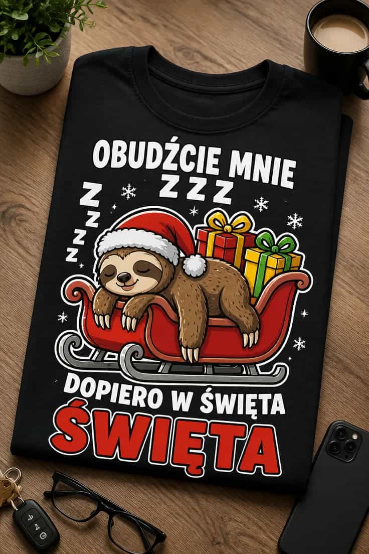Koszulka obudźcie mnie dopiero w święta
