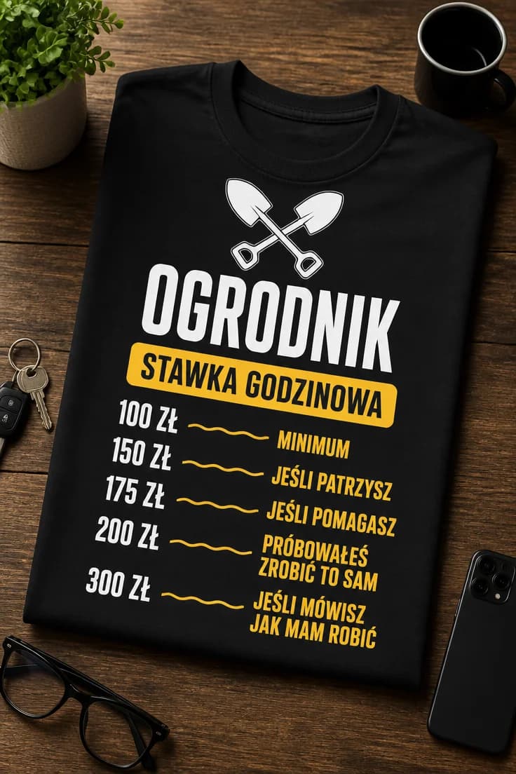 Koszulka ogrodnik stawka godzinowa rośnie gdy patrzysz