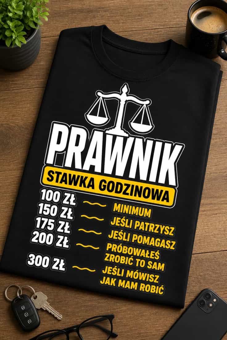 Koszulka prawnik stawka godzinowa z humorem