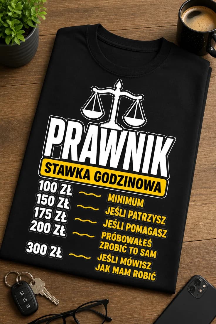 Koszulka prawnik stawka godzinowa z humorem