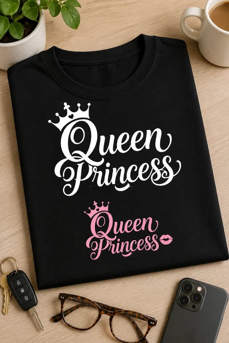 Koszulka dla mamy i córki – Queen Princess