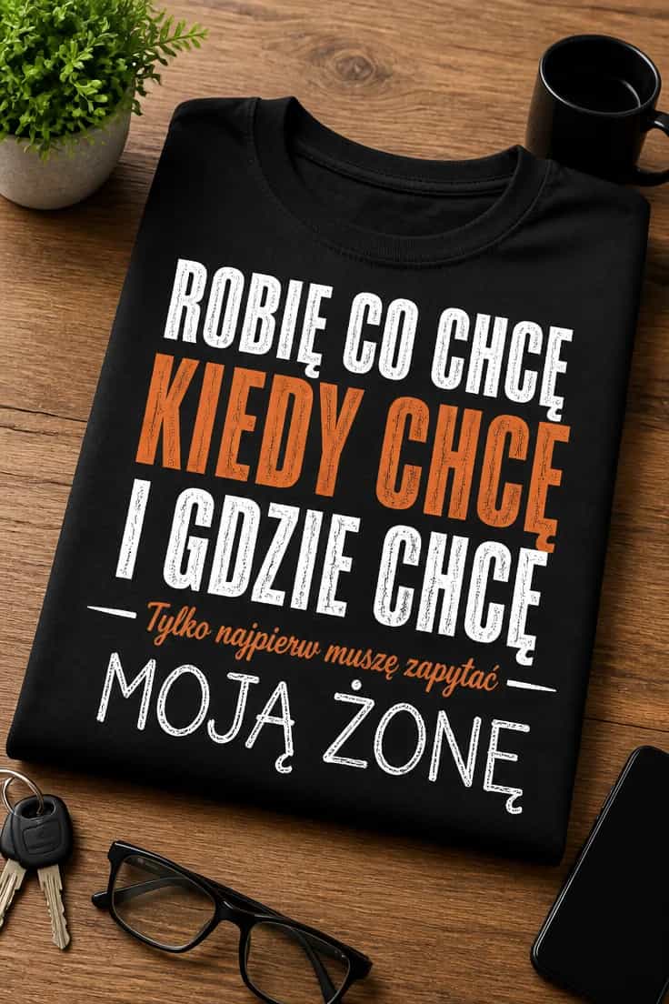 Koszulka robię co chcę, ale najpierw zapytam żonę