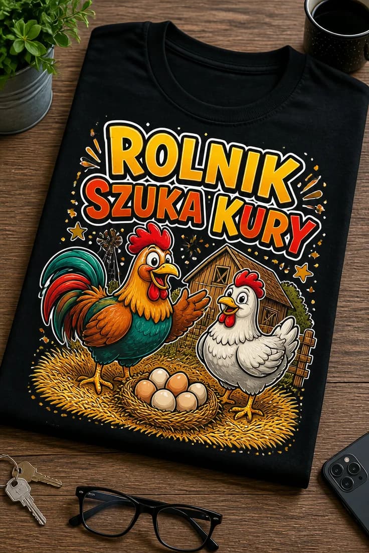 Koszulka dla rolnika – Rolnik Szuka Kury