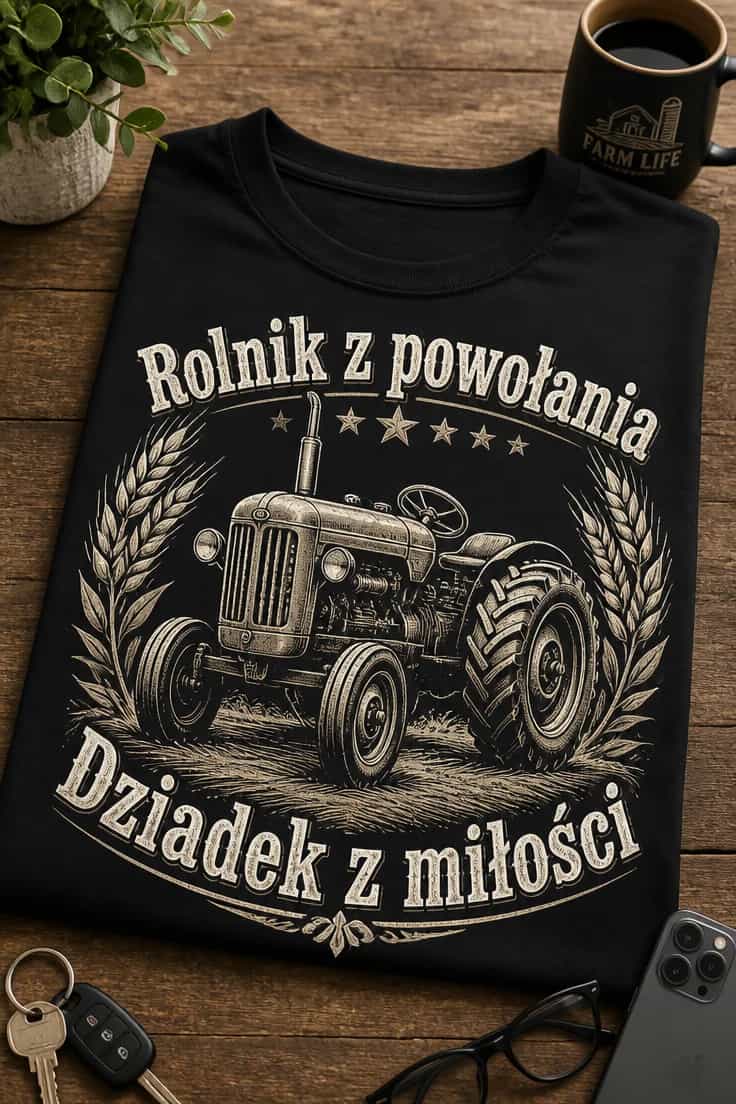Koszulka rolnik z powołania dziadek z miłości