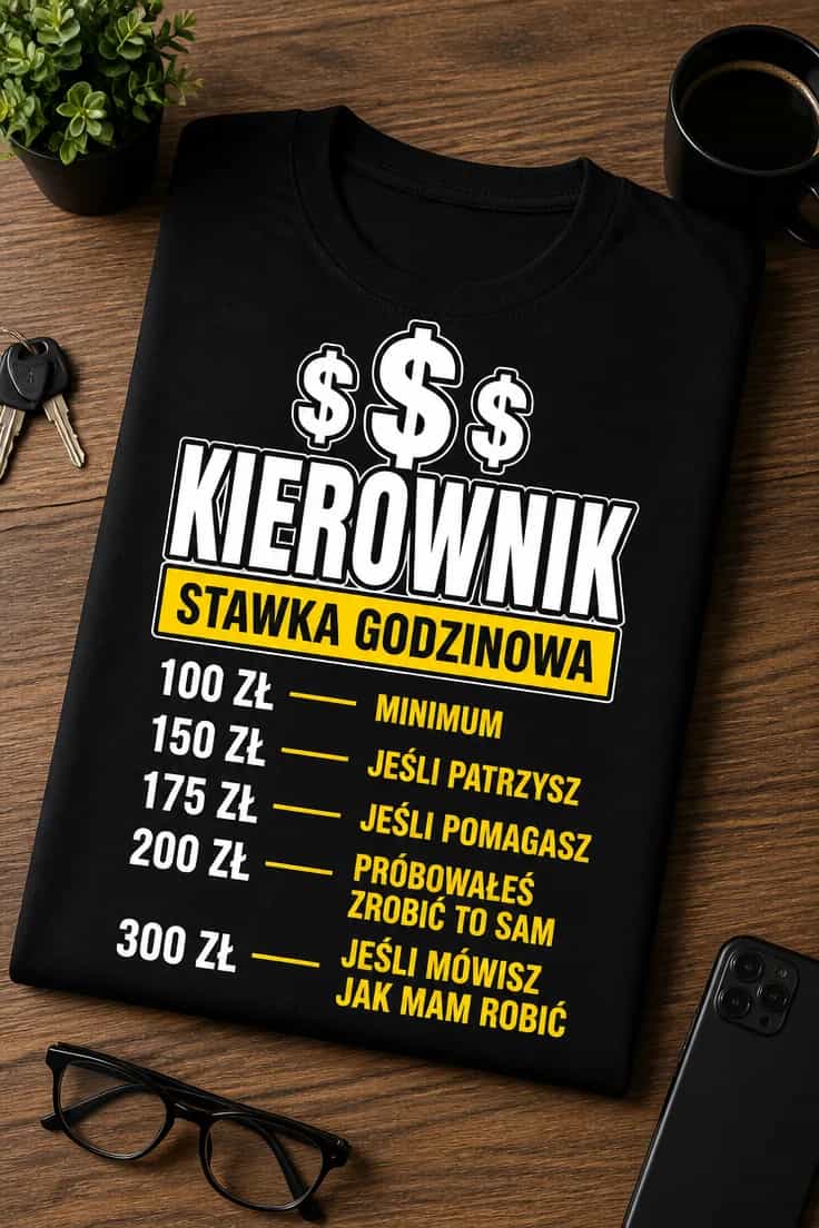 Koszulka kierownik – stawka rośnie gdy patrzysz i pomagasz