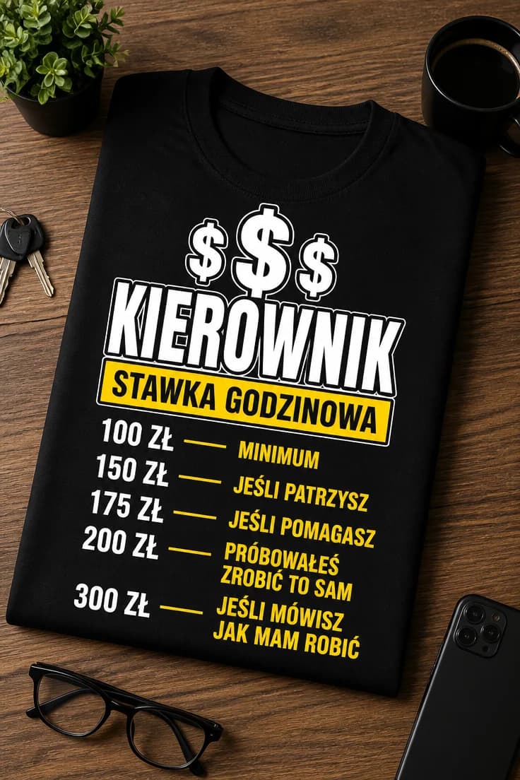 Koszulka kierownik – stawka rośnie gdy patrzysz i pomagasz